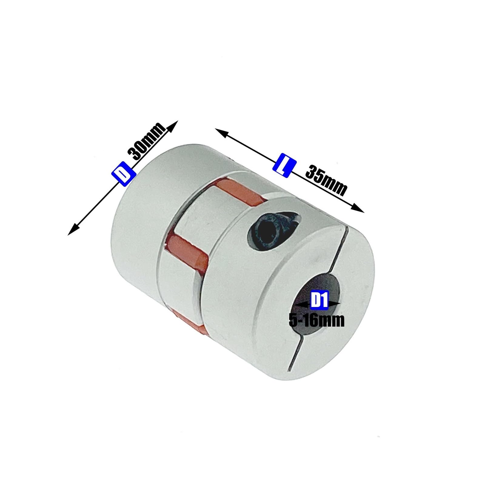 LM Series 1PC D30 L35 Flexible Plum Clamp Coupler Shaft Size CNC Jaw Shaft Coupling/8/10/12/14/16mm D30L35 Couples joyeusement (Taille : 6,35 x 8) Raccord