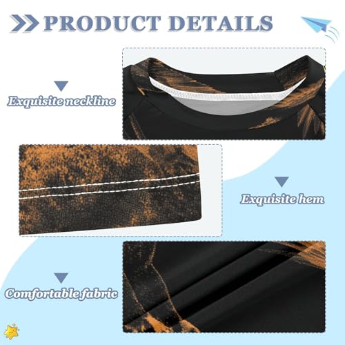 Boys Short Sleeve T-Shirts Eagle Black Forest Rashguard Kids Swim Shirts Sun UPF 50+3