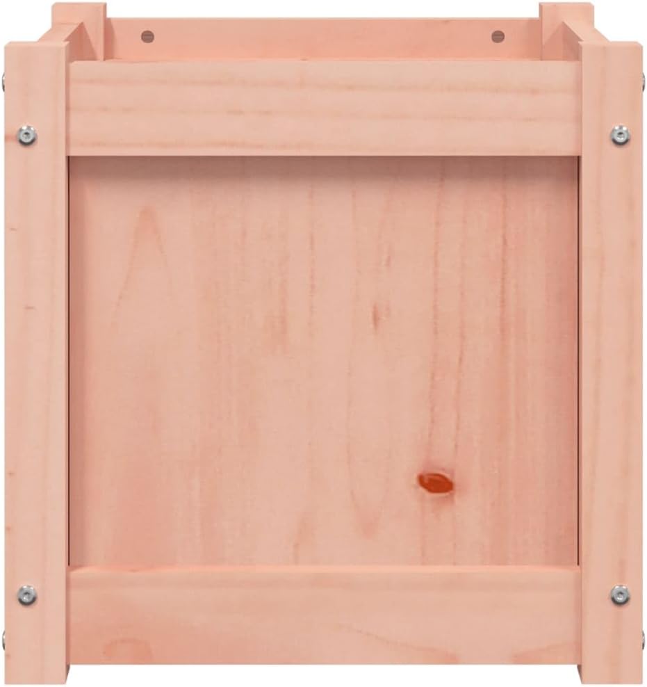 Solid Douglas Wood Garden Planter, 15.7 inch Square Outdoor Raised Garden Bed for Flowers, Herbs, Vegetables, Weather Resistant