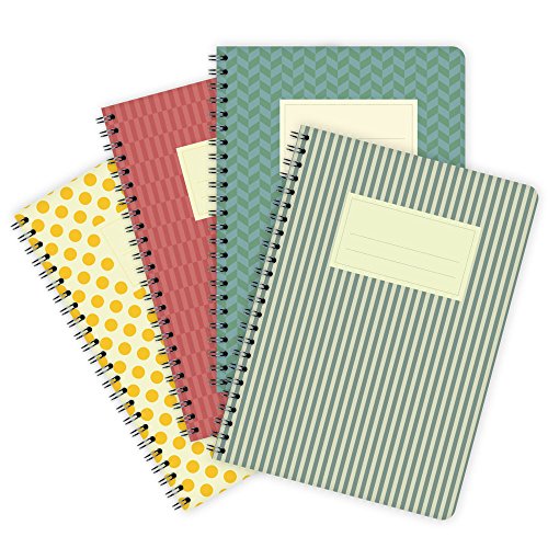 etmamu 504 4er-Pack Notizblöcke Farbige Muster A5, 60 Blatt Punktraster Cover