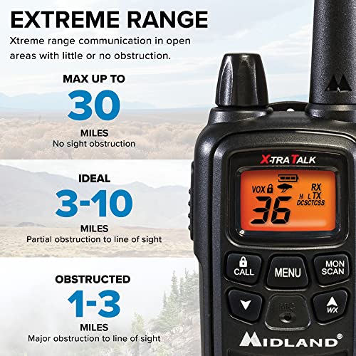 Midland – Lxt633Vp3 Two-Way Radio Walkie Talkies Long Range - 36 Channels Silent Operation - Overlanding Gear - Noaa Weather Alert Technology - Backlit Lcd Display (3-Pack) #TOP5