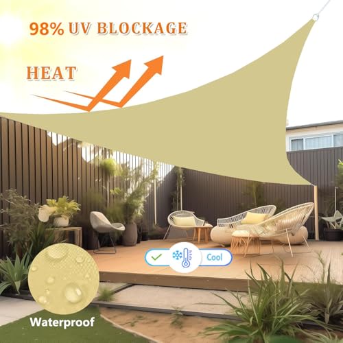 Toldo vela de sombra triangular impermeable exterior terraza protección rayos UV duradero 3