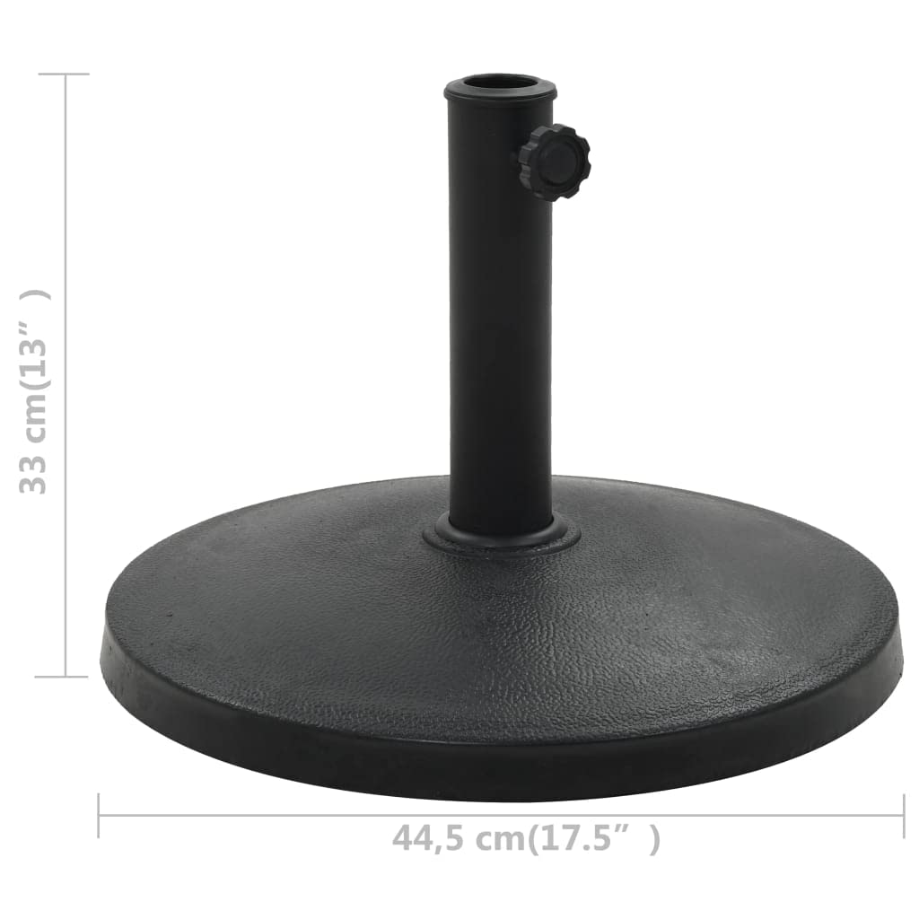 vidaXL Socle Rond de Parasol Polyrésine 10 kg Noir