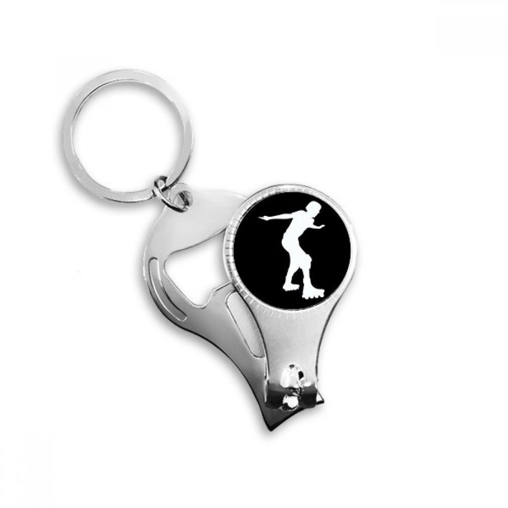 Clipper roller skating sport avec pince à ongles et ouvre-bouteille noir