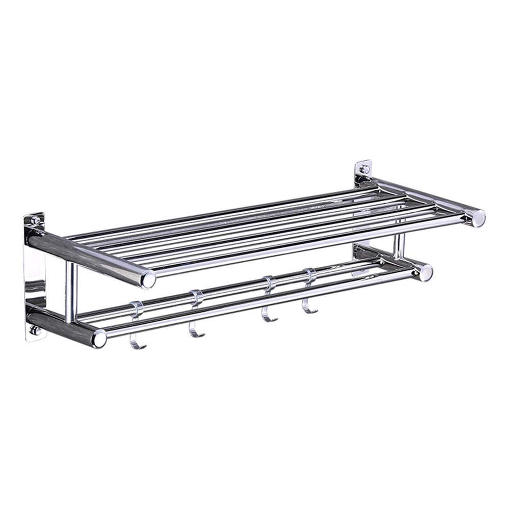 FGXHHS Towel Rack,Stainless Steel Shelf,Wall Mounted Hand Holder,Double Rail,Bathroom Shelf,for Bathroom Kitchen-A-40cm (B50cm)