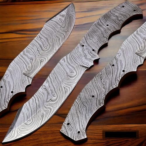 Wilson Roy Damascus Steel Full Tang Blank Blade knife Custom Handmade for Knife Making supplies-7VV
