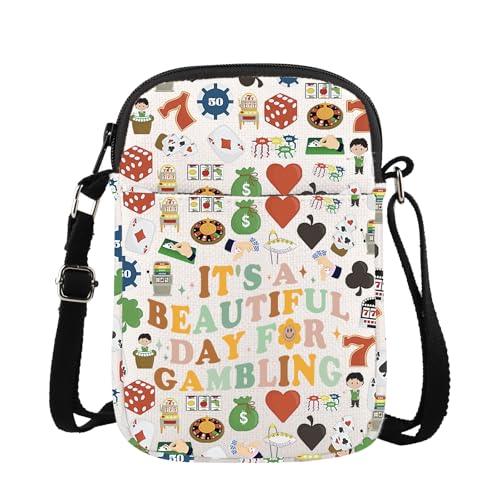 TIIMG It’s A Beautiful Day For Gambling Gift Casino Gamblers Gift Gambling Lover Gift Gambling Addict Gift Crossbody Bag