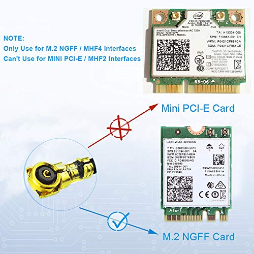 Bingfu Dual Band Wifi 2.4Ghz 5Ghz 5.8Ghz 6Dbi Rp-Sma Male Antenna & 20Cm 8 Inch U.fl Ipx Ipex Mhf4 To Rp-Sma Female Extension Cable 2-Pack For M.2 Ngff Intel Wireless Network Card Wifi Adapter Laptop #TOP6