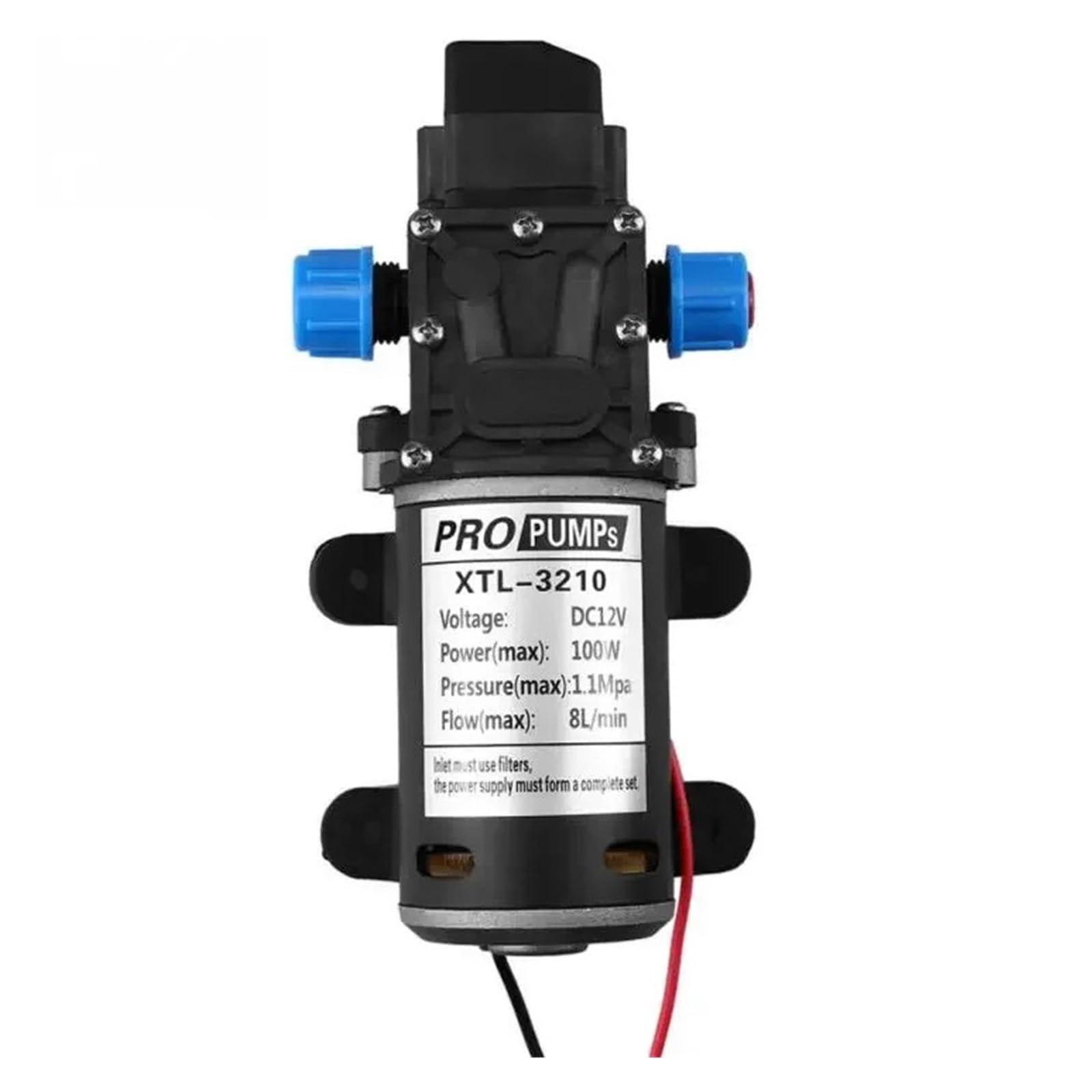 Cczrd One Color 12V 100W Water Pump 8L/Min 160Psi High Pressure Diaphragm Self Priming For Supply Equipment/Car Washer Smooth Operation Flow Steady Reliable
