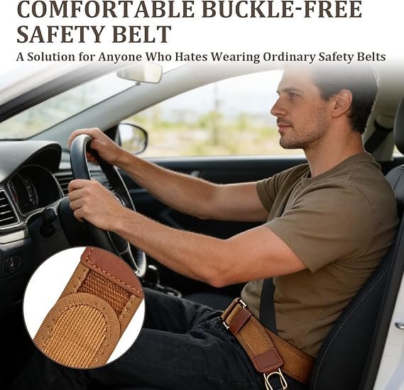 Image of NHCDFA 2PCS No Buckle Belt for Men, Buckle Free Belt with Adjustable Design for Daily Wear, Brown Letter Pattern Belt Extension Set of Two, Comfortable and Easy to Use Waistband