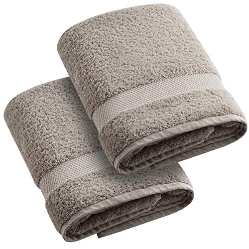 Joluzzy Hand Towels For Bathroom Set, (20 X 30 Inches) 100% Long-Staple Cotton - Extreme Soft/Plush/Thick - High Absorbent - Luxury Hotel Quality - Silver-Gray Hand Towel/Hair Towel - Set Of 2 #TOP6