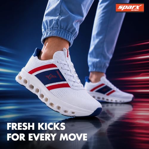 Image of SPARX Sports Running Shoes for Men - Lightweight Breathable Lace-Up Athletic Shoes with Cushioned Comfort, Shock Absorption, Durable Grip, Flexible Sole & Everyday Walking Performance
