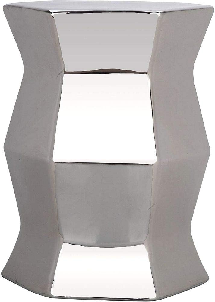 Geometric End Table Silver Cylinder Sofa Side Table Snack