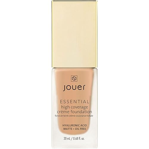 Jouer Essential High Coverage Crème Foundation - Available in 50 Shades for All Skin Tones - Healthy Ingredients - Paraben, Gluten & Cruelty Free - Vegan Friendly