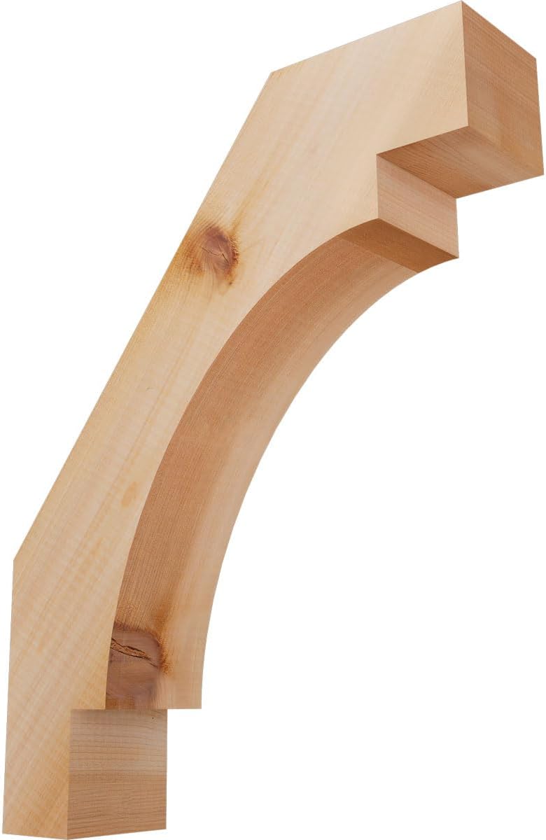 Ekena Millwork BRC04X14X18MRC00SWR 3 1/2"W x 14"D x 18"H Merced Smooth Knee Brace, Western Red Cedar
