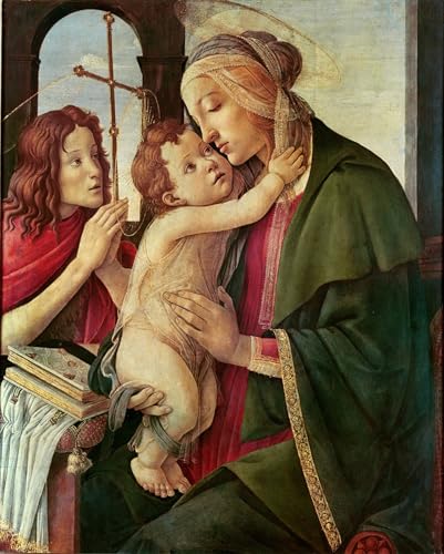 Peinture murale Vierge à l'Enfant Botticelli habiller grand mur blanc