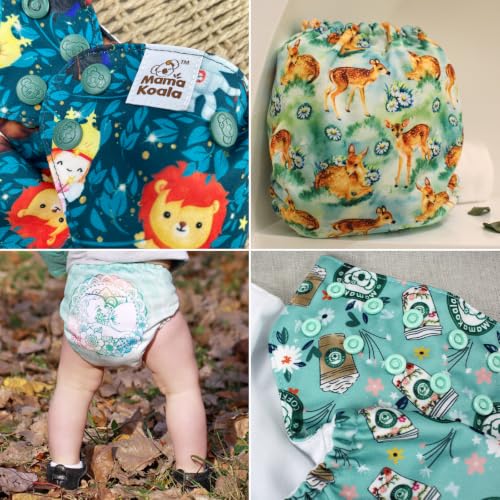 Image of Mama Koala 2.0 Cloth Diapers for Babies, 6 Pack Pocket Shell Only (NO Inserts) - One Size Washable and Reusable Pocket Diapers for Newborns and Toddlers - 26001