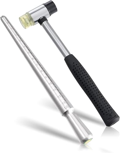 Vista 9 de Meowoo Juego de herramientas de medición de anillo, medidor de anillos con lupa, herramientas de medición de mandril de anillo sólido cónico