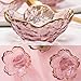 husippend Seasoning bowls with gold rim,6 pcs Pink Cherry Flower Crystal Glass Appetizer Plates dipping bowls ice cream Sushi,pink glass plates mini for charcuterie board (Phnom Penh)