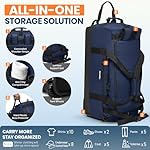 Fanwoli 30'' Large Rolling Duffel Bag with Wheels - No-Sag Design for Heavy Loads, 100L Waterproof Foldable Luggage w/Hidden Backpack Straps & Waist Support Compartment, Lightweight Travel & Gym - Image 5