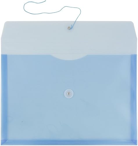 Vista 125 de Sobres de plástico con botón y cuerda, Variados Paquete de 6 colores surtidos