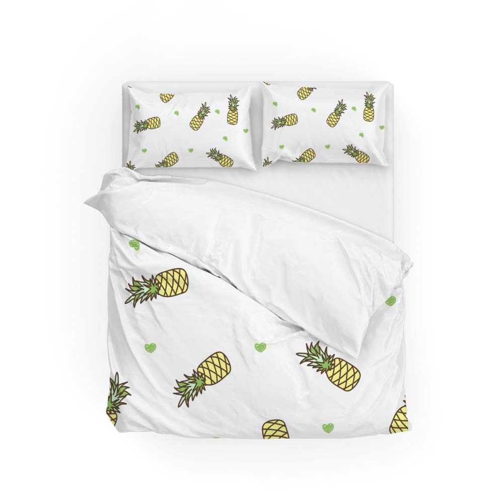 Parure de lit Ananas anti-décoloration pour en finir avec les draps usés au lavage
