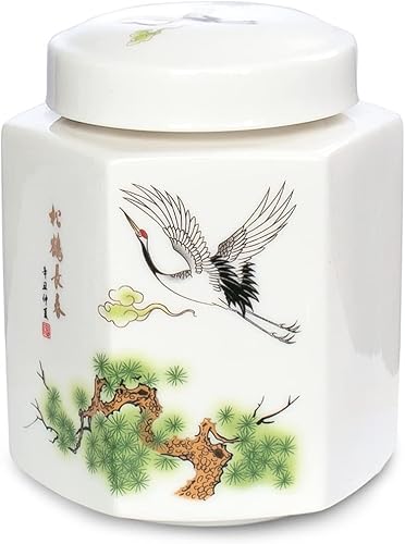 Dahlia Famille Rose - Recipiente de té de porcelana para té suelto, hermético Jingdezhen Tea Caddy, Spring 850 ML
