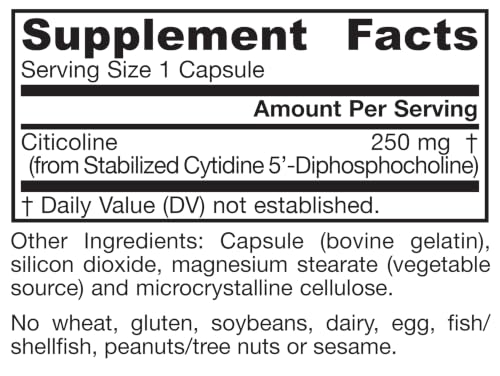 Jarrow Citicoline CDP 250 mg, CDP Choline Supplements, 120 Capsules - image 9