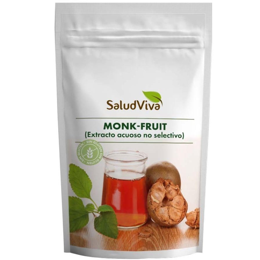 Fruto del monje Salud Viva Monk Fruit Extracto al Agua, Edulcorante Natural, Sin Calorías para Dieta Keto 125g
