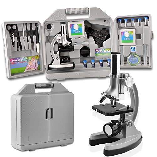 SOLOMARK Microscope for Kids and Beginners Includes 70pcs Accessory Set, 300X-600X-1200X Magnification with Metal Arm and Base Come with a Microscope Smartphone Mount
