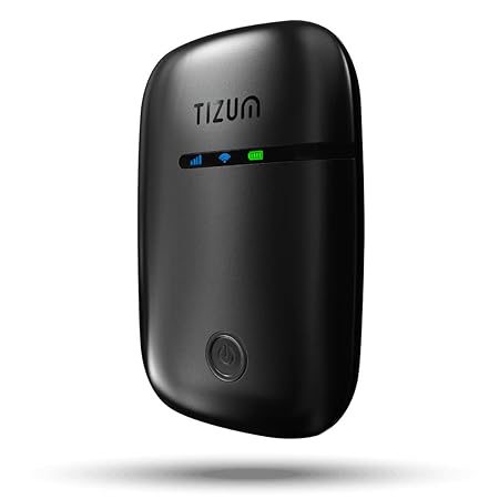 Tizum 4G Fast LTE Wireless Dongle with All SIM Network Support, Plug & Play Data Card Stick with up to 150Mbps WiFi Hotspot, 2100mAh Rechargeable Battery, SIM Adapter Included with Warranty (Black)