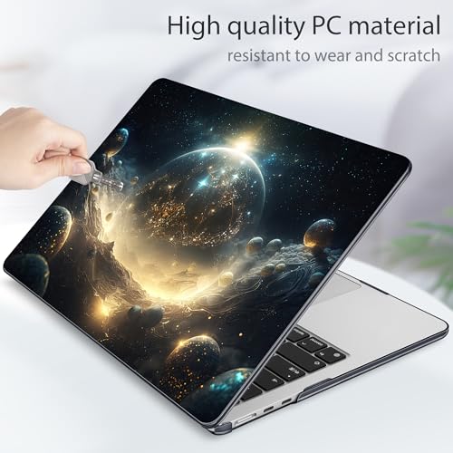 Image of Tuiklol for MacBook Air 13 inch Case M5 2026 M4 2025 M3 2024 M2 2022 Release Model A3449 A3240 A3113 A2681,Plastic Hard Shell Cover for MacBook Air 13.6 with Touch ID, Birth of Galaxy