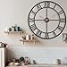 36 Inch Extra Oversized Large Giant Modern Decorative Wall Clock,Vintage Industrial Farmhouse Black Metal Big Roman Numeral Large Clocks for Living Room Decor,Entrance Fireplace,Dinng Room