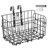 Fahrradkorb - faltbares Fahrradzubehör mit verstellbarem Gepäckträger | Robuster Lenkerkorb für...