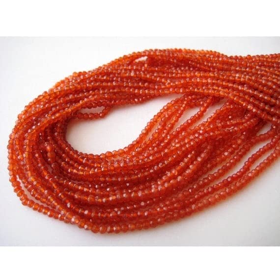 Cornaline perles naturelles 3mm rondelles facettées LKBEADS pour fabrication bijoux artisanaux