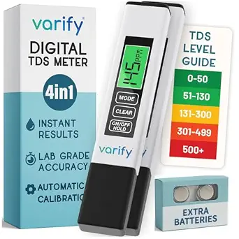 4-in-1 TDS Meter Digital Water Tester for Drinking Water, EC & Temp Readings, 2-Pack