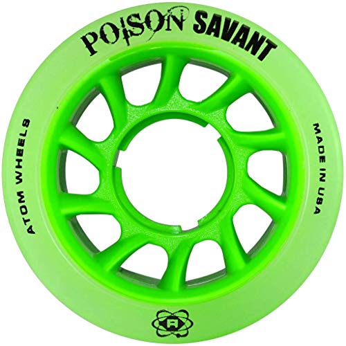 Atom Skates Poison Savant Skate Wheels Green 2 Packs - 8 Wheels / 59mm x 38mm