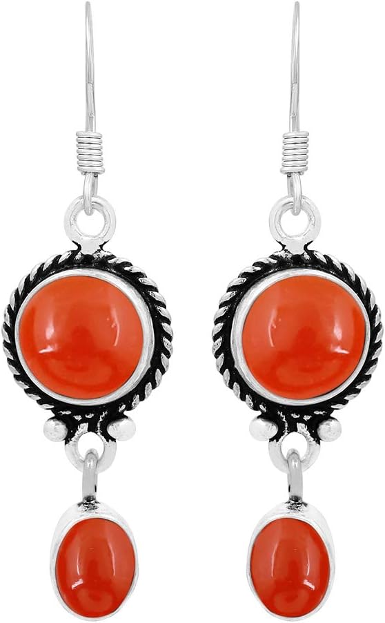 Natural Lapis Turquoise Moonstone Earrings Two Stone 925 Silver Overlay handmade Dangle Earrings for Women