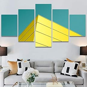 SIGNWIN 5 Panel Canvas Wall Art Abstract Architecture...