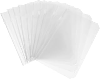 WATIIFUFU 12 peças de clipes de fichário de PVC pequeno bolso de orçamento inserção de livro de folhas soltas bolso de orçamento reutilizável bolso de orçamento inserção fichário fonte fichário bolso substituível suporte de arquivo
