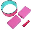 4pcs Yoga Wheel,Chirp Wheel Yoga Wheel Back Stretcher Yoga Block Yoga Stretch Belt Strap Back Pain Stretching Fitness Set for Stretching, Improving Flexibility, and Mobility