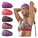 2pcs Hot Absorbing Sweat Sport Hair Bands Men Women Elastic Yoga Headbands Fitness Headwear Headwrap Sports Hair Accessories for Running, Yoga(C4 Black)