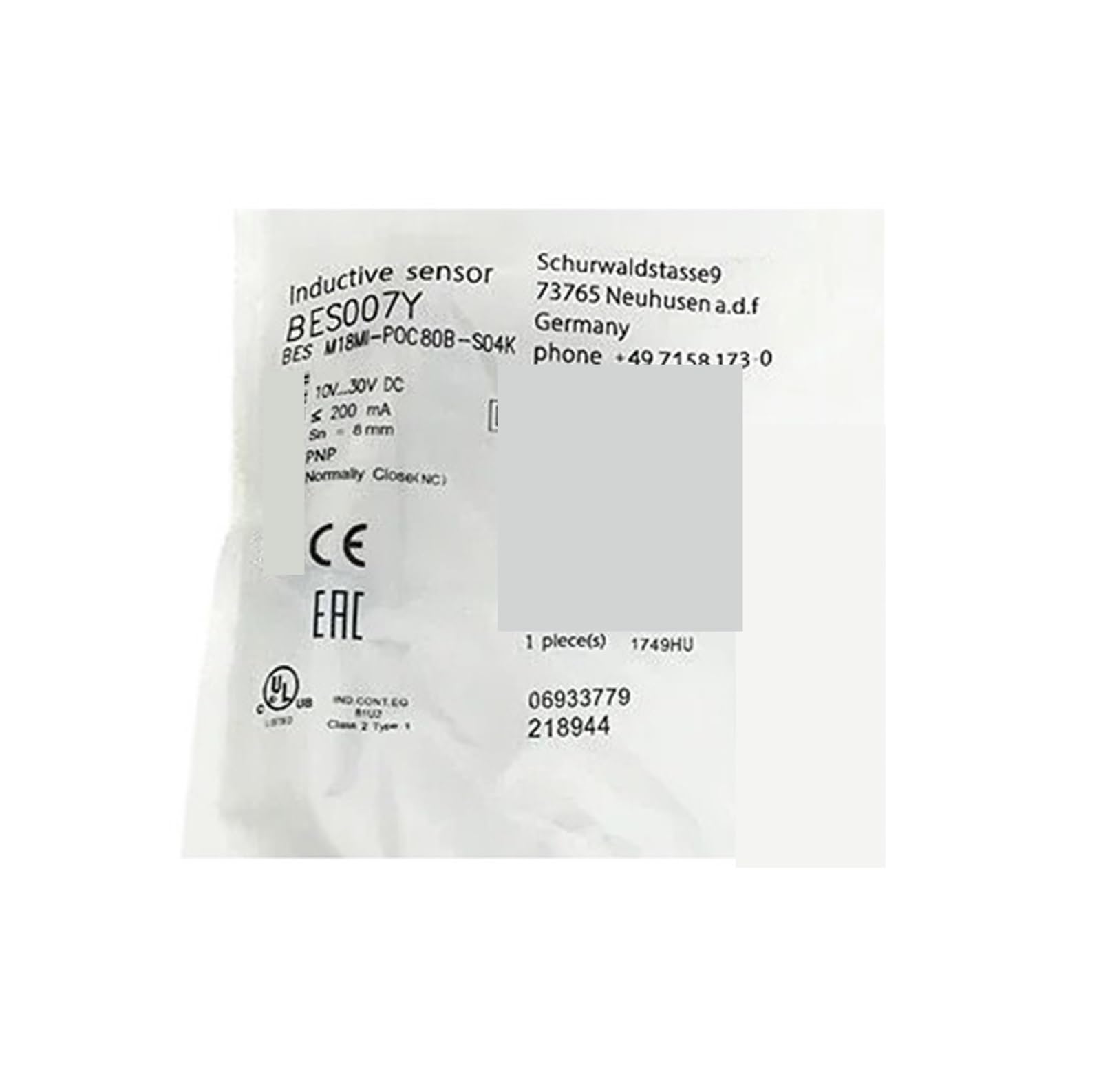 Sensor Switch M18MI-POC80B-S04K commutateur inductif PNP NC S04K