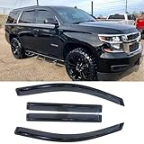 STARTSHIP 94531 Side Window Visors Wind Vent Deflector,4pcs Outside Mount Tape-On Dark Smoke Nice Sun Rain Guards Set for 2015-2020 Cadillac Escalade/Chevy Tahoe/GMC Yukon
