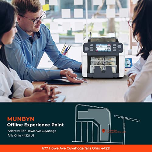 Image of MUNBYN IMC41 Money Counter Machine Mixed Denomination, Value Counting, Multi Currency Mixed Bill Counter, CIS /UV /IR /MG /MT Detection, USD /Euro /CAD /MXN Cash Counter for Business, 2 Years Warranty