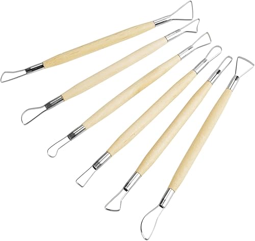 Miniatura 6 de AUNMAS Juego de 6 piezas de tallado de cera de doble extremo, pequeños bucles para esculpir arcilla, rastrillos, herramientas de escultura de