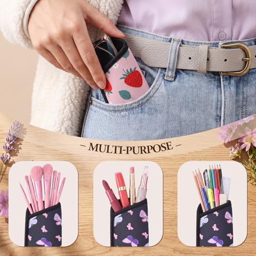 Image of 5 Pack Soft Eyeglasses Case Slim Sunglasses Pouch for Women Portable Cloth Eyewear Case Spectacle Sleeve for Girl(Fruit Floral)