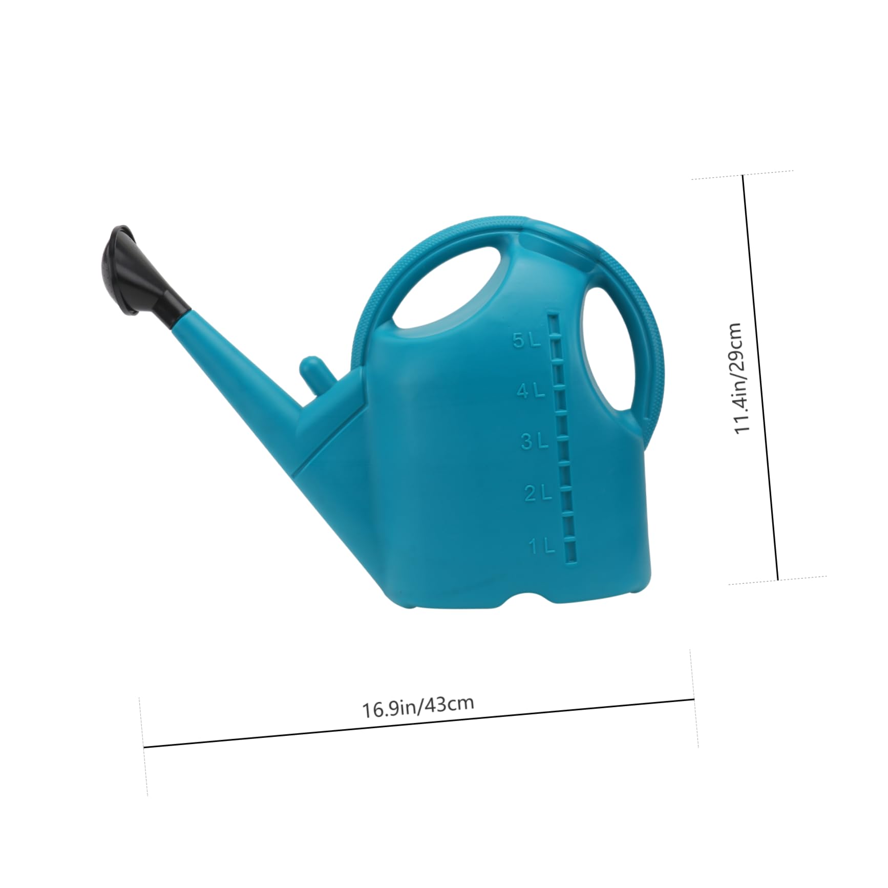 Toyvian Regadera de Plástico Azul para Plantas Capacidad de 5l, Diseño Ergonómico Fácil de Agarrar, Adecuado para Jardinería y Riego en Balcones