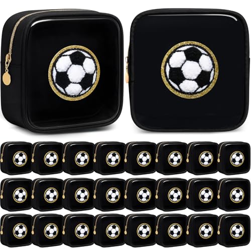 Kacctyen 24 Pcs Soccer Gift for Girls Small Makeup Bag