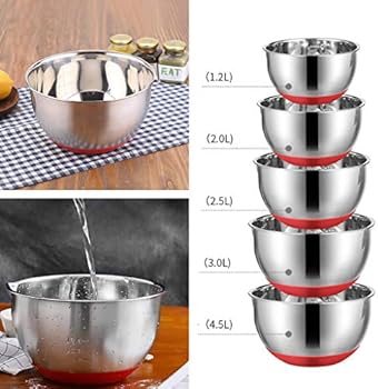 fenteer paslanmaz celik karistirma kabi kapakli hamur kabi buyuk salata kasesi pisirme kabi kase seti 16 cm amazon com tr mutfak